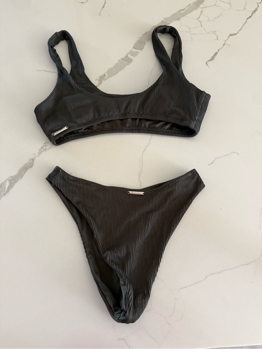 BuffBunny Black Ribbed Bikini Set - Picture 4 of 4